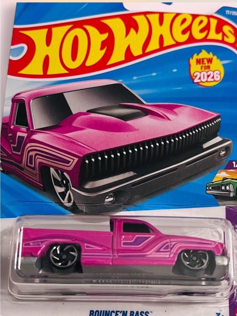 Mattel Hot Wheels Bounce'N Bass Pink Die-Cast Pickup